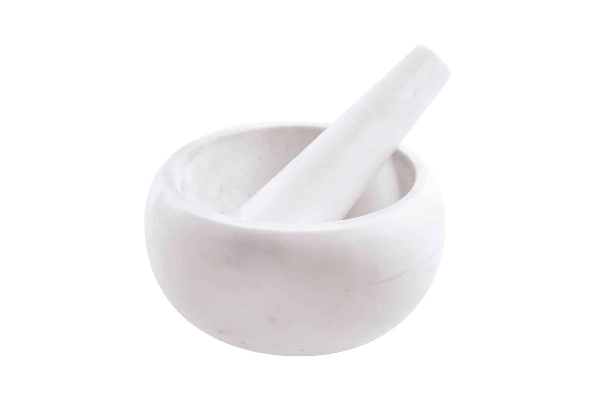 Mortier En Marbre Avec Pilon JADE TEMPLE - Grès Gris, Diamètre 10 Cm, Hauteur 7,5 Cm